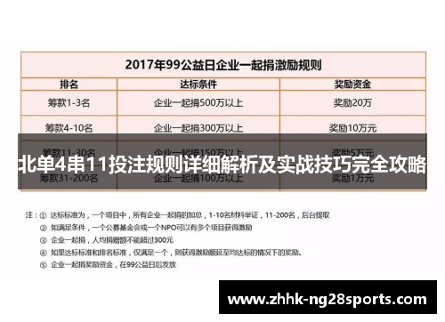 北单4串11投注规则详细解析及实战技巧完全攻略